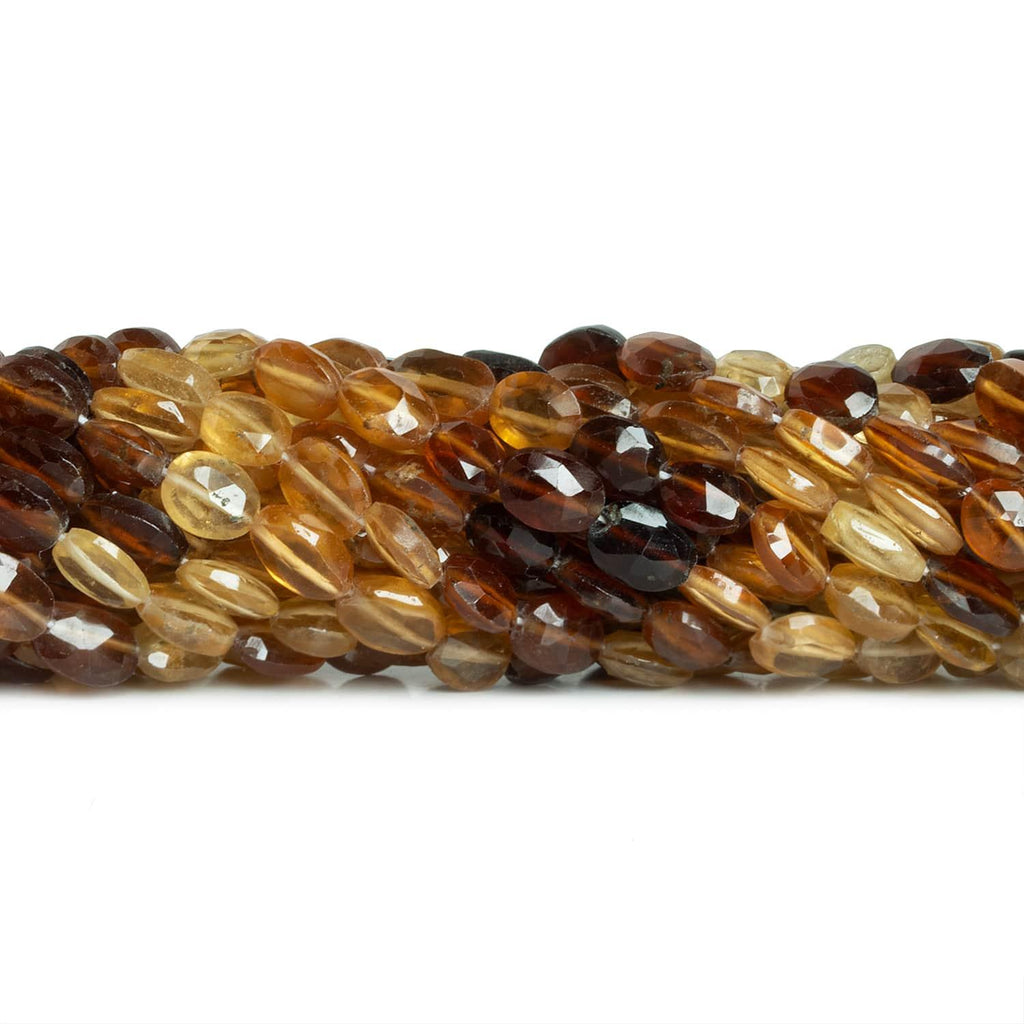 Hessonite Garnet Faceted Ovals 12 inch 43 beads - The Bead Traders
