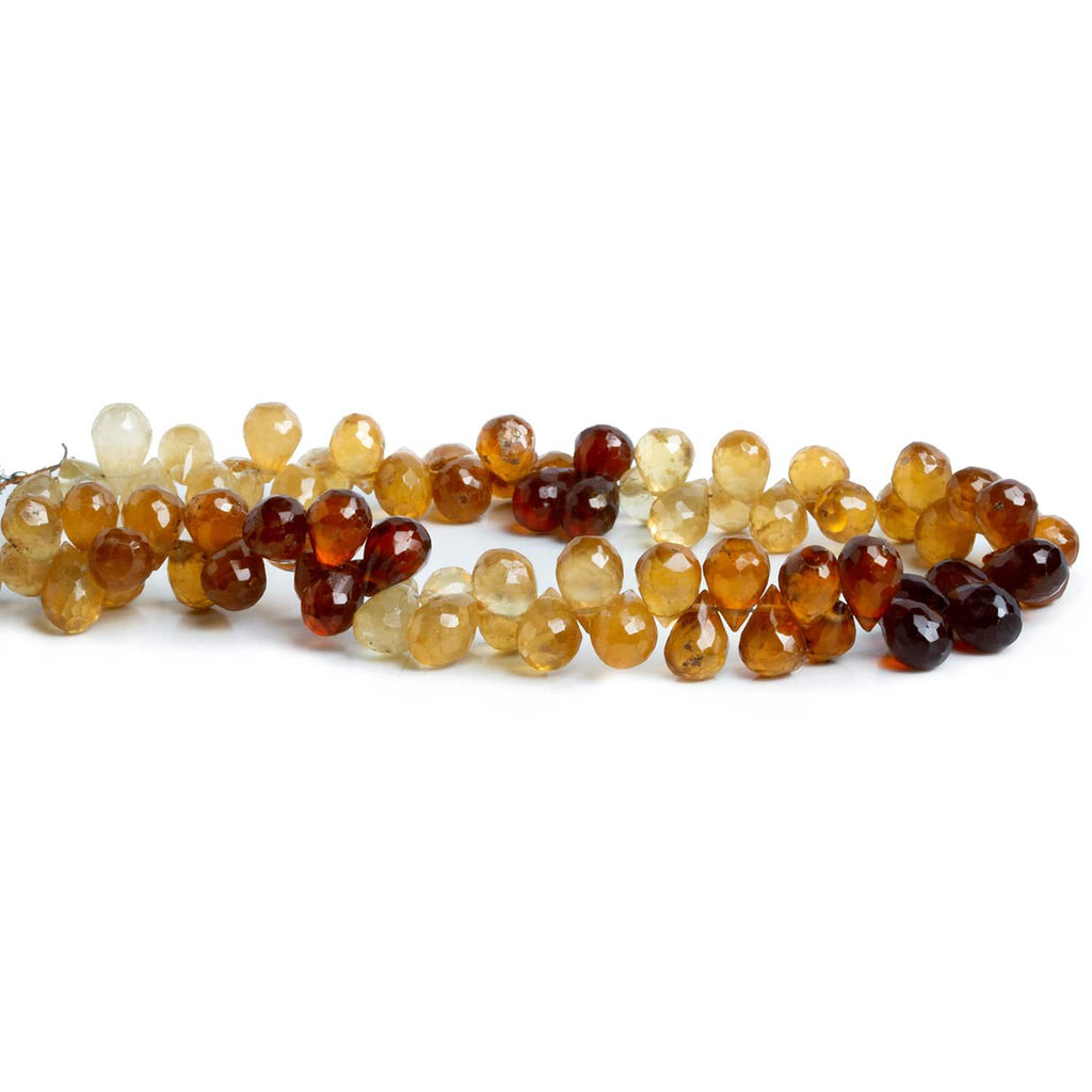 Hessonite Garnet Faceted Teardrops 8 inch 70 pieces - The Bead Traders