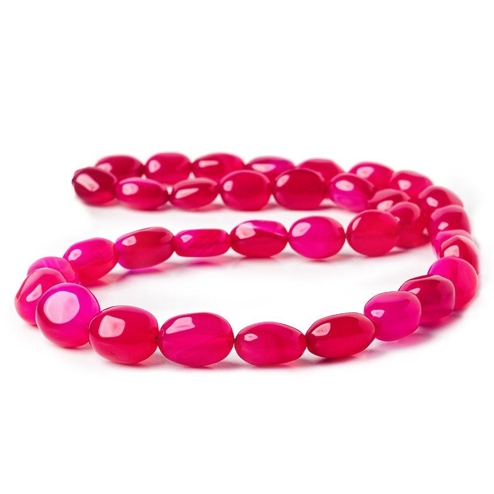 Hot Pink Chalcedony plain nuggets 16 inch 35 beads 10x7-12x8mm - The Bead Traders