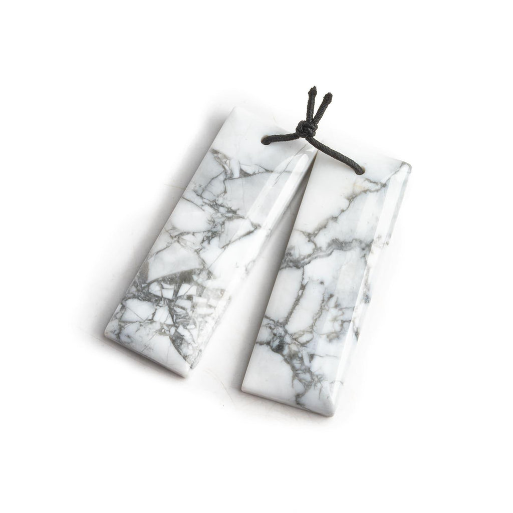 Howlite Matched Rectangle Pendants Set of 2 - The Bead Traders