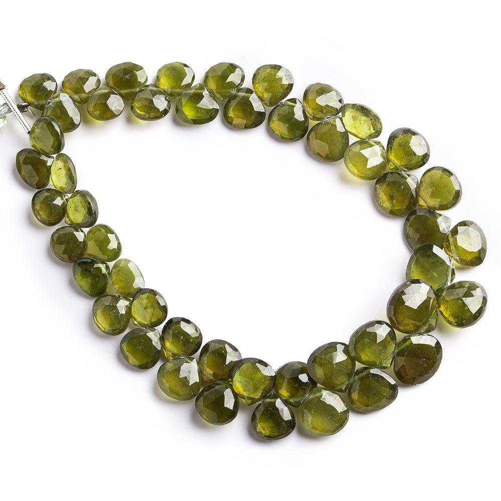 Idocrase Beads Faceted 7x7mm average Hearts, 8" length, 54 pcs - The Bead Traders
