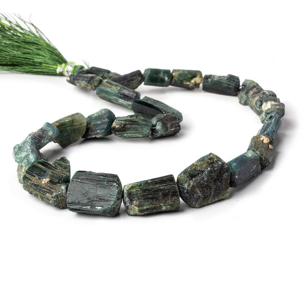 Indicolite Tourmaline Beads Straight Drilled Natural Crystal 26 pcs - The Bead Traders