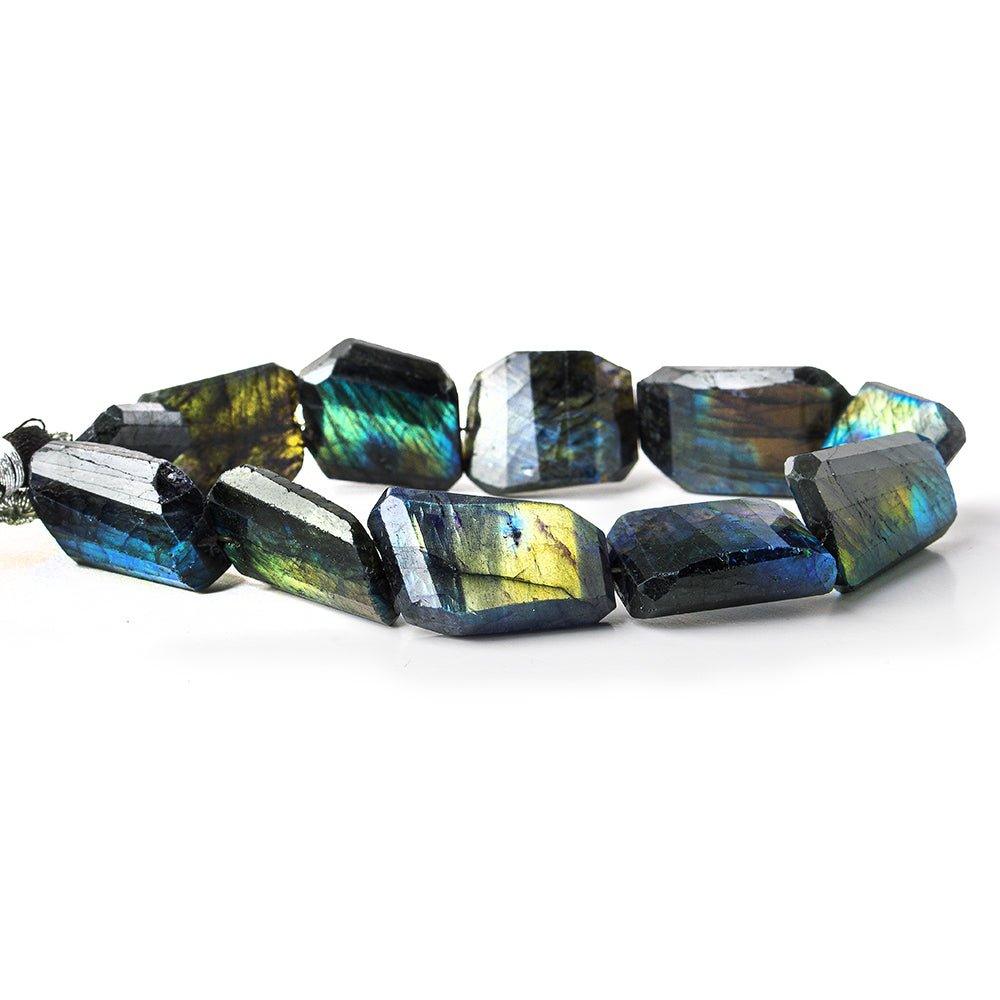 Indigo Labradorite faceted nuggets 8 inch 12 beads - The Bead Traders