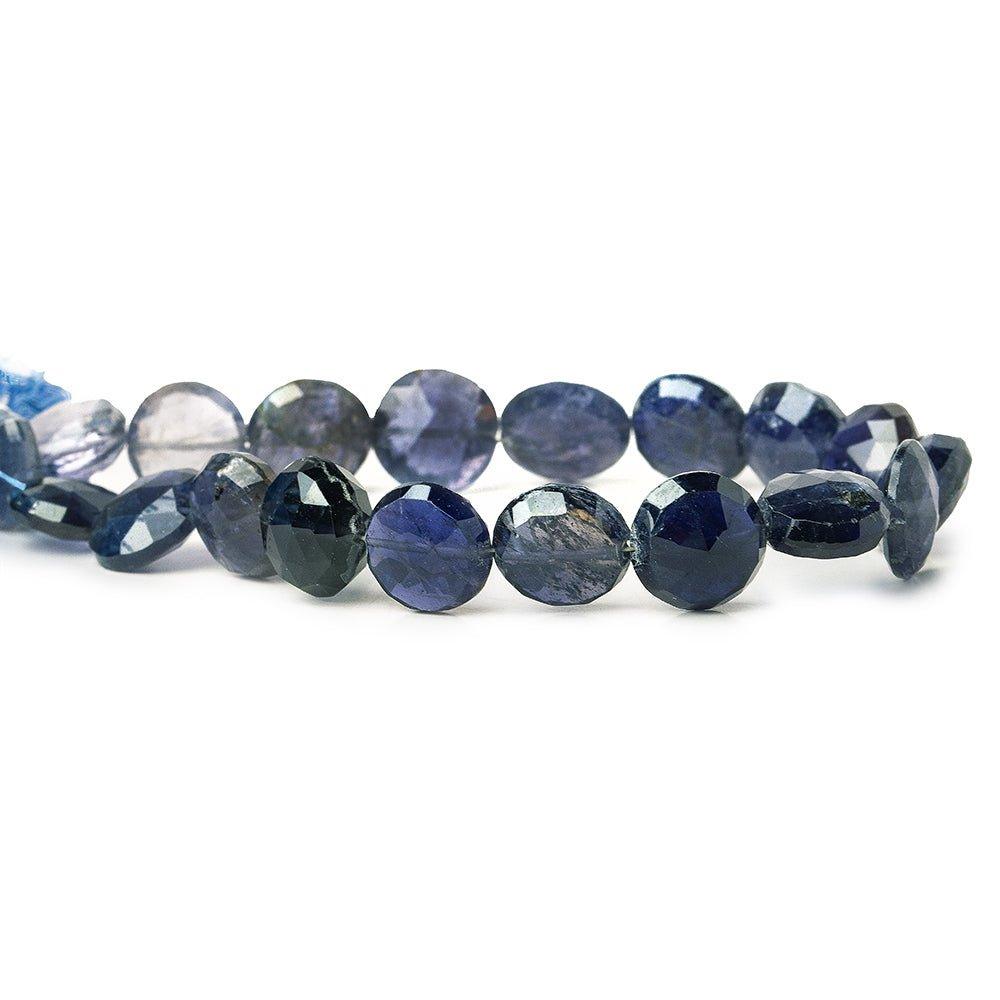 Iolite Faceted Coins 8 inch 19 beads - The Bead Traders