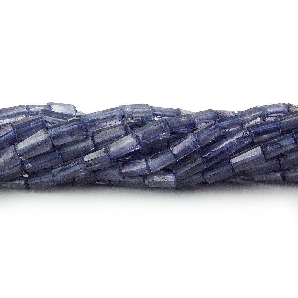 Iolite Faceted Cylinder Tubes 14 inch 49 beads - The Bead Traders
