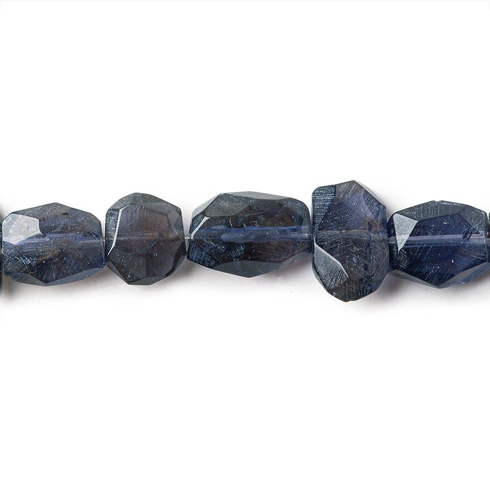 Iolite faceted nuggets side & straight drilled 16 inch 45 beads 7x7-14x8mm - The Bead Traders