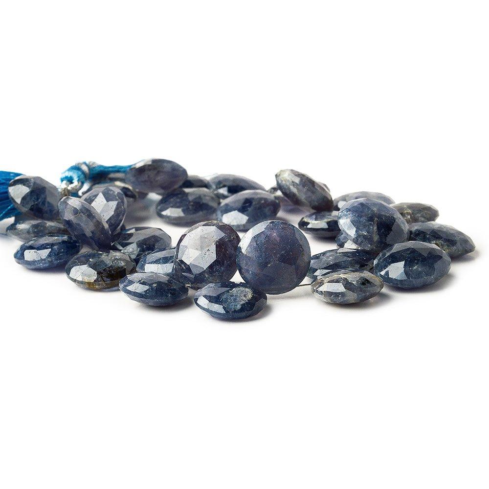 Iolite Top Drilled Faceted Coin Beads 7 inch 30 pieces - The Bead Traders