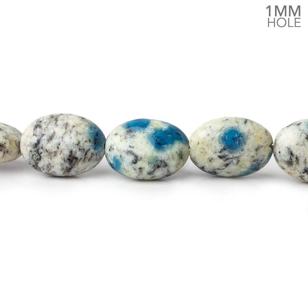 K2 Azurite Granite "K2 Jasper" plain Ovals 8 inch 14 pieces - The Bead Traders