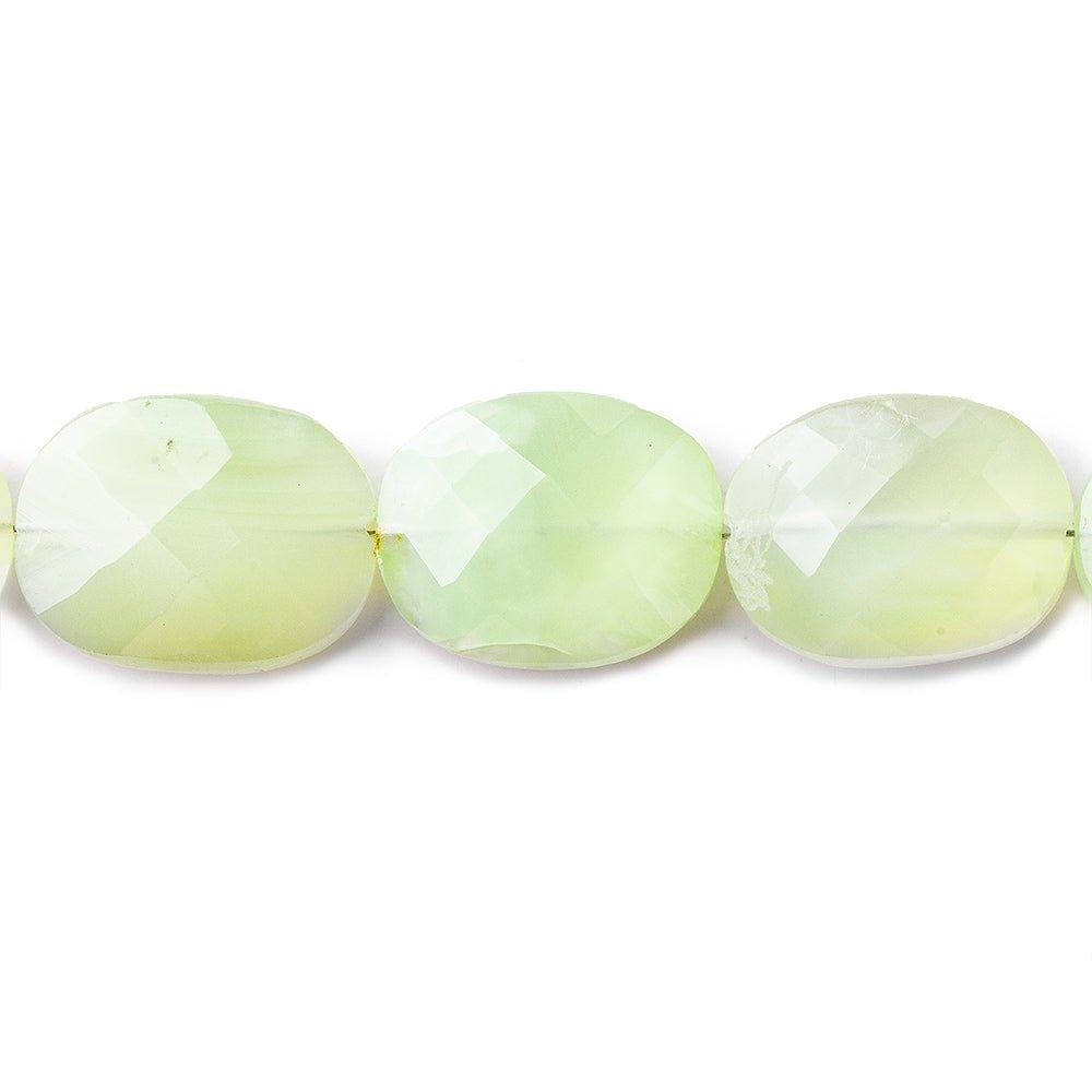 Key Lime Chalcedony Beads Faceted Straight Drilled 18mm Ovals - The Bead Traders