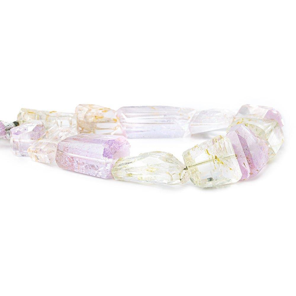 Kunzite faceted nugget beads 8 inch 12 beads 13x11x9-23x12x8mm - The Bead Traders