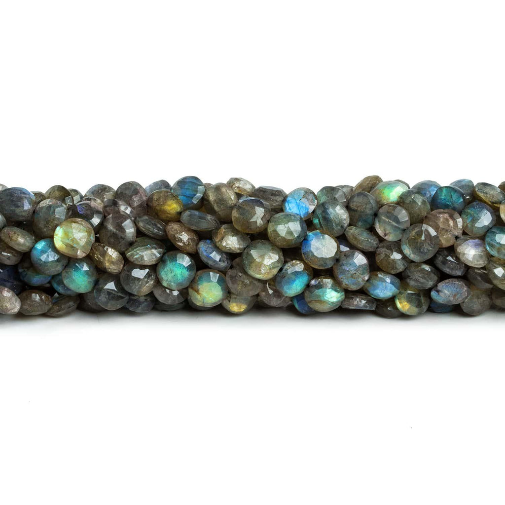 Labradorite Faceted Coins 14 inch 50 beads - The Bead Traders