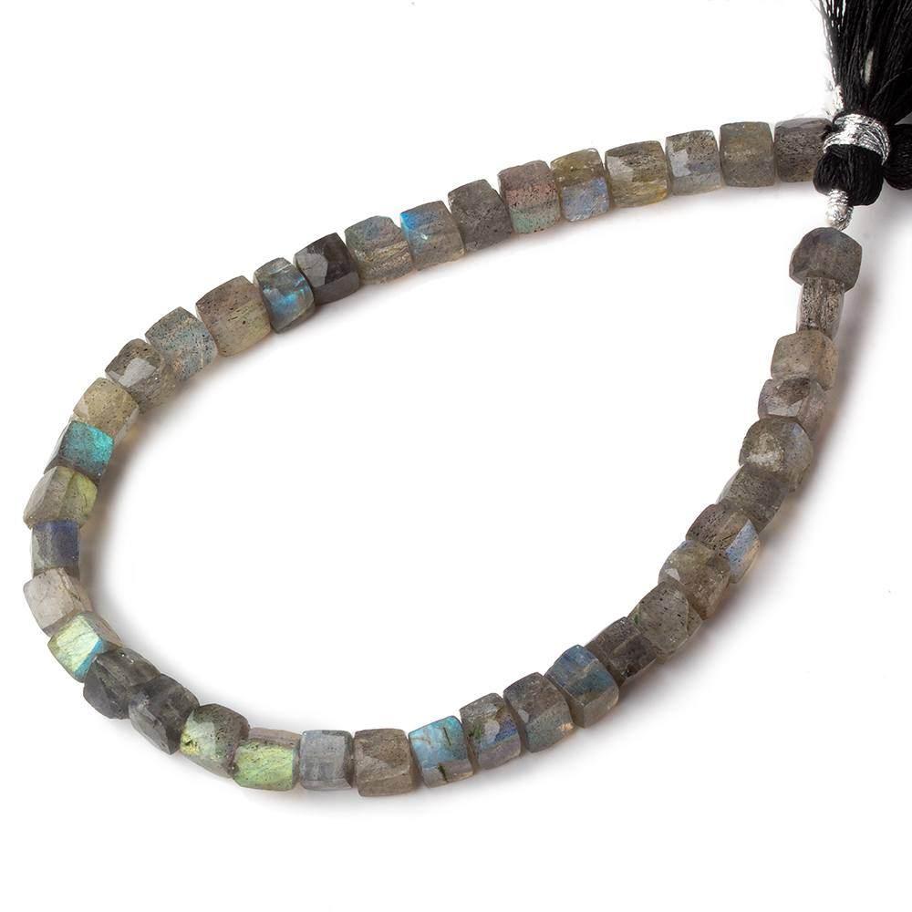 Labradorite Faceted Cube Beads 40 pieces 8 inch - The Bead Traders
