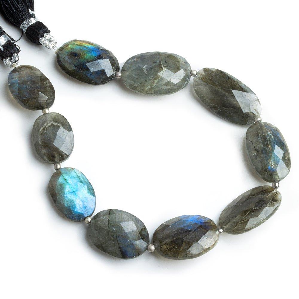 Labradorite faceted flat nuggets 8.5 inch 11 beads - The Bead Traders