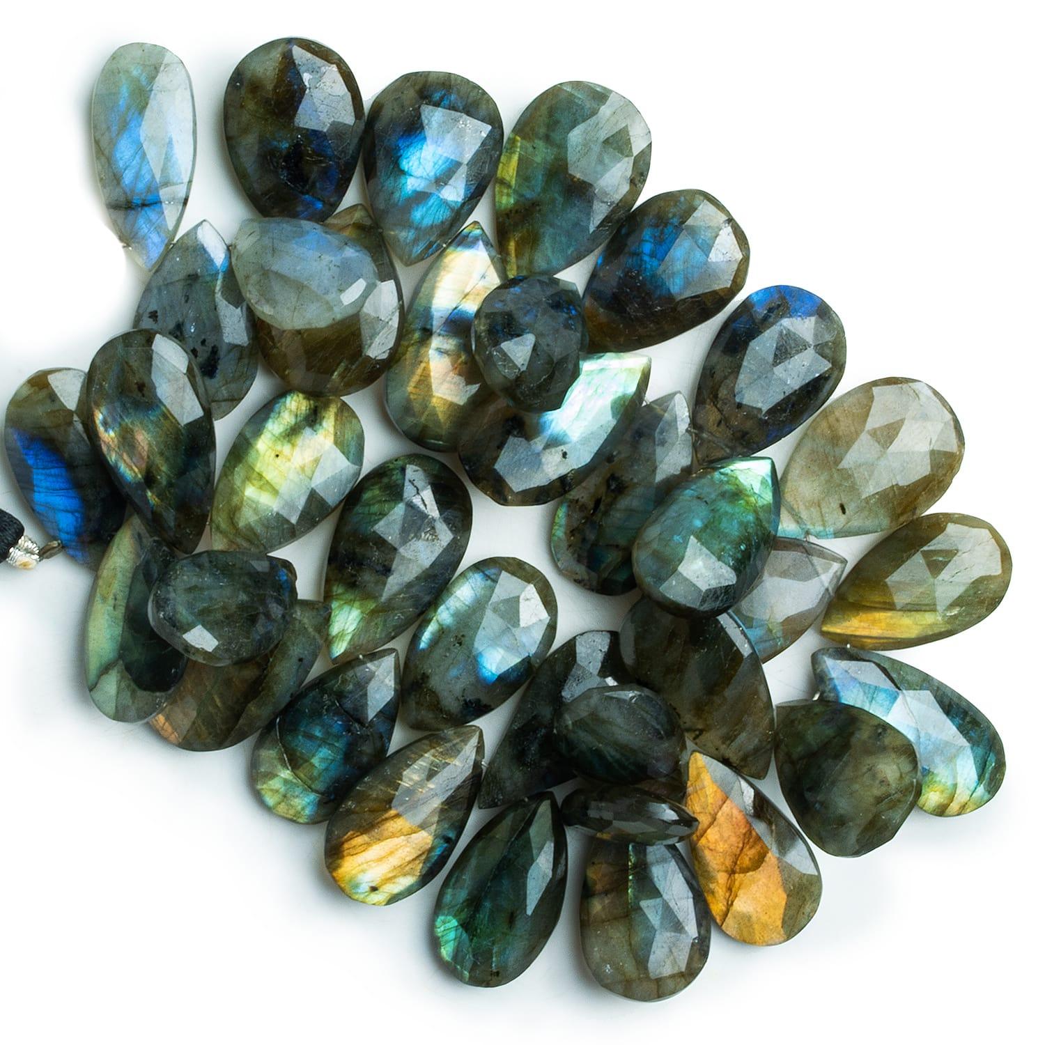 Labradorite Faceted Pear Beads 8 inch 35 pieces - The Bead Traders