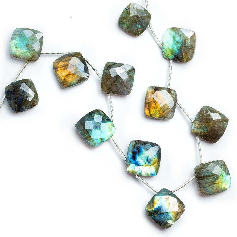 Labradorite Faceted Pillow Beads 8 inch 12 pieces - The Bead Traders