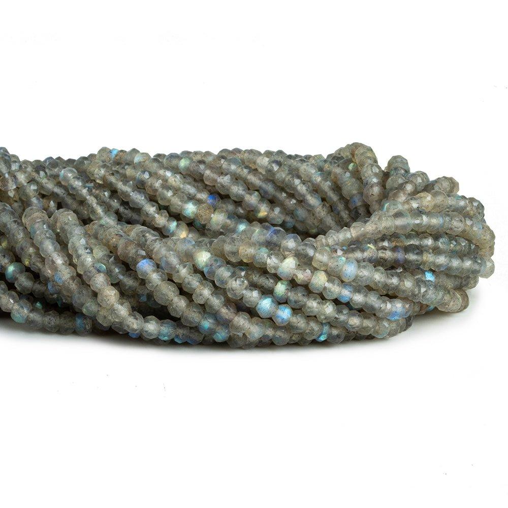 Labradorite Faceted Rondelle Beads 14 inch 125 pieces - The Bead Traders