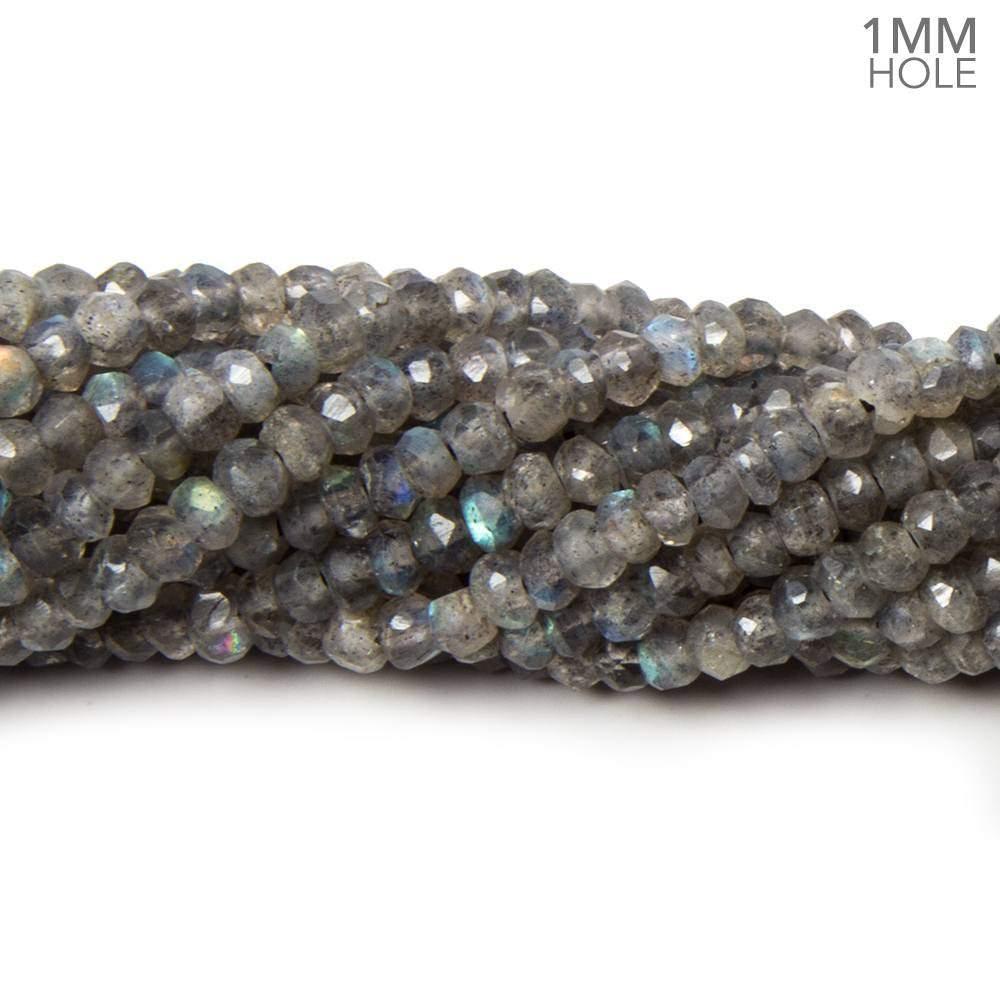 Labradorite Faceted Rondelles 13.5 inch 127 pieces 1mm Hole - The Bead Traders