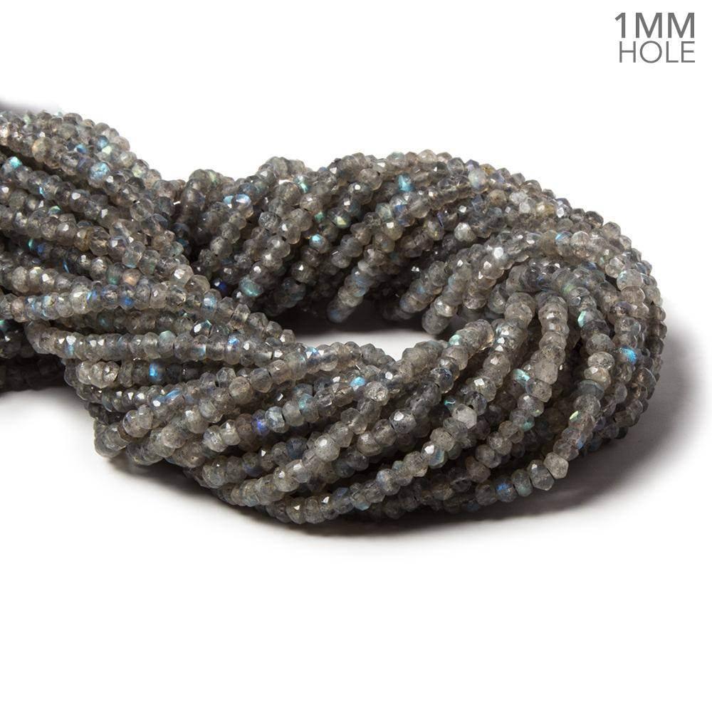 Labradorite Faceted Rondelles 13.5 inch 127 pieces 1mm Hole - The Bead Traders