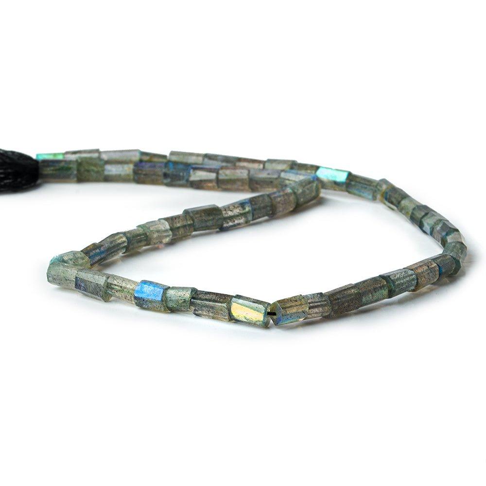 Labradorite faceted tubes 13.5 inch 36 beads 6x4-9x4mm - The Bead Traders