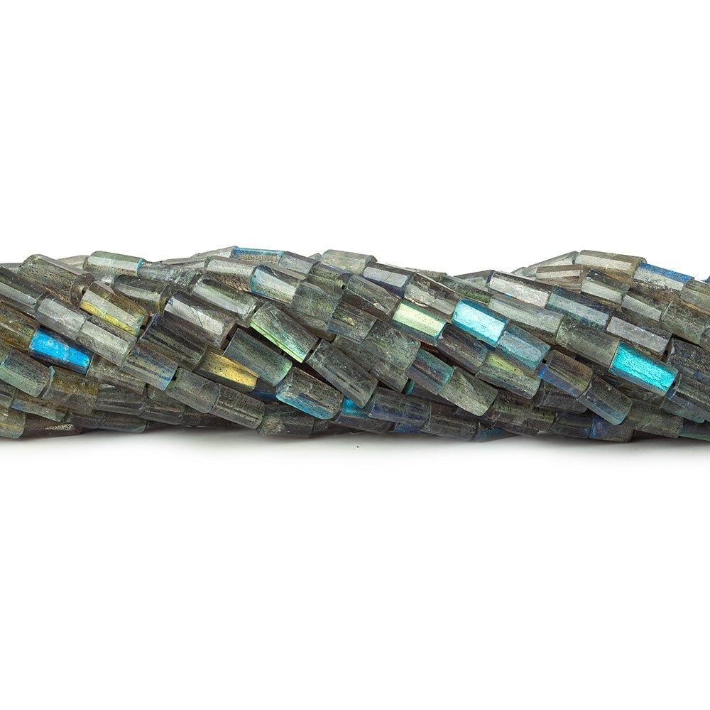 Labradorite faceted tubes 13.5 inch 36 beads 6x4-9x4mm - The Bead Traders