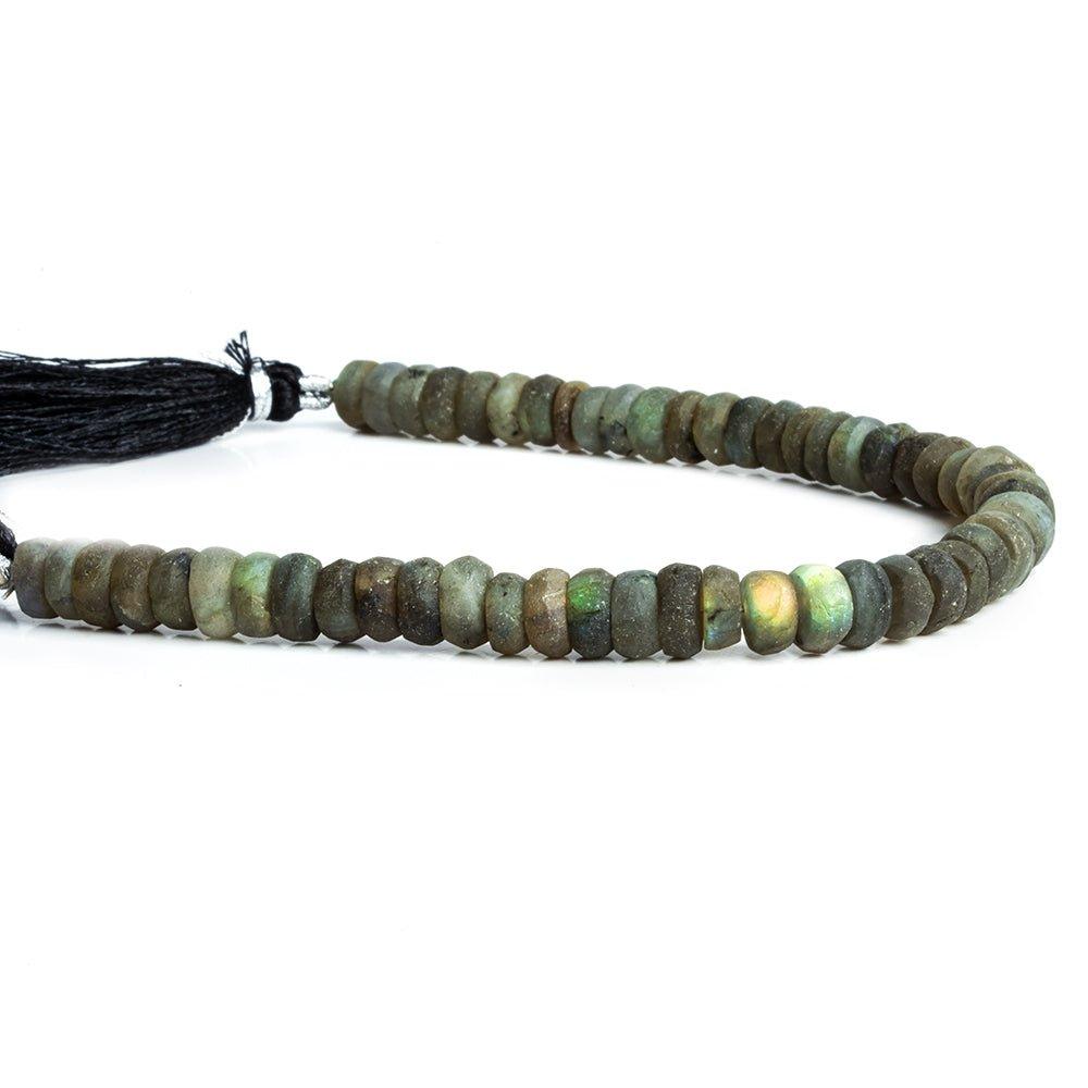 Labradorite Frosted Heishi Beads 7.5 inch 45 pieces - The Bead Traders
