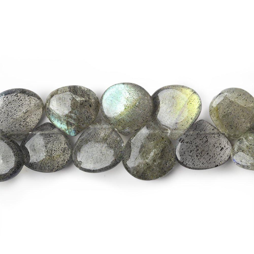 Labradorite Plain Heart Beads 8x8-10x10mm, 8 inch, 48 pieces - The Bead Traders