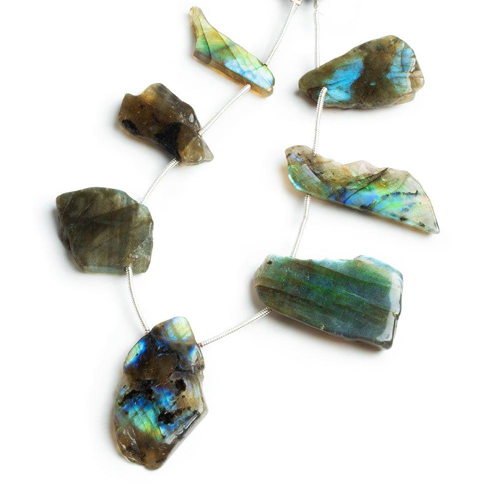 Labradorite Slice Beads 6 inch 7 pieces - The Bead Traders