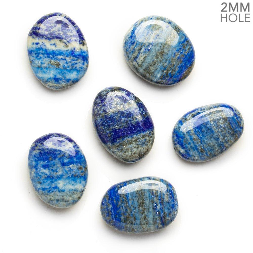 Lapis Lazuli banded plain nugget Pendant large hole beads 1pc - The Bead Traders