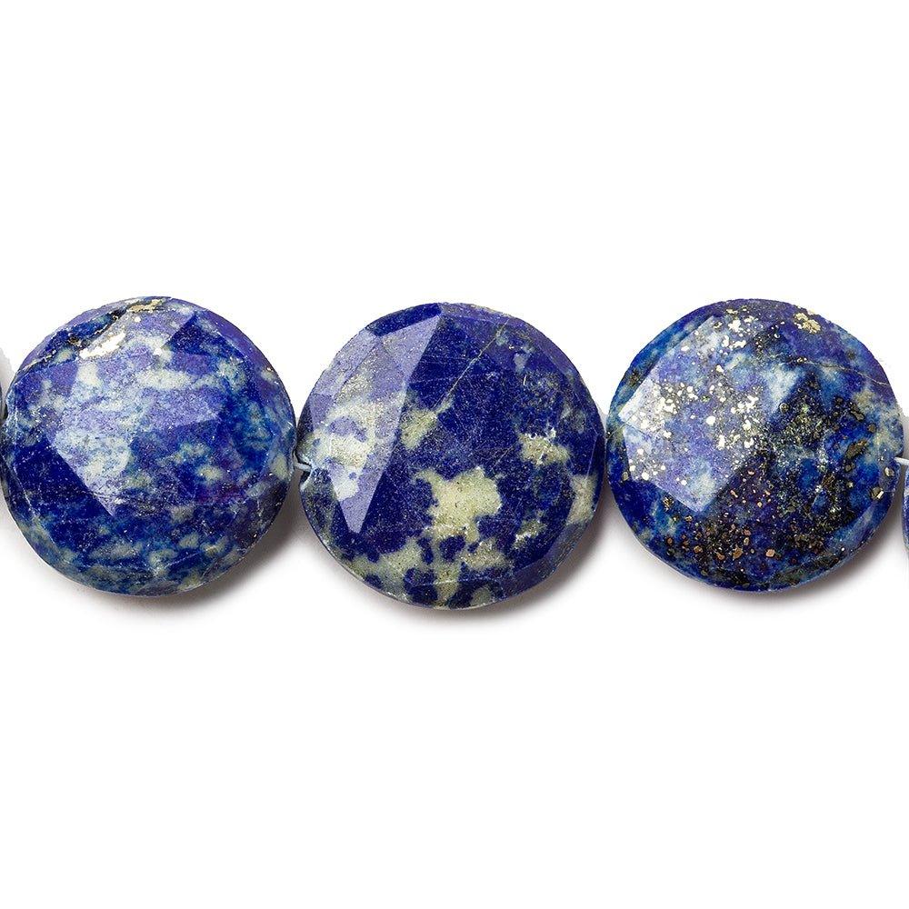 Lapis Lazuli Beads Faceted 13-18mm diameter Coins, 8" length, 14 pcs - The Bead Traders