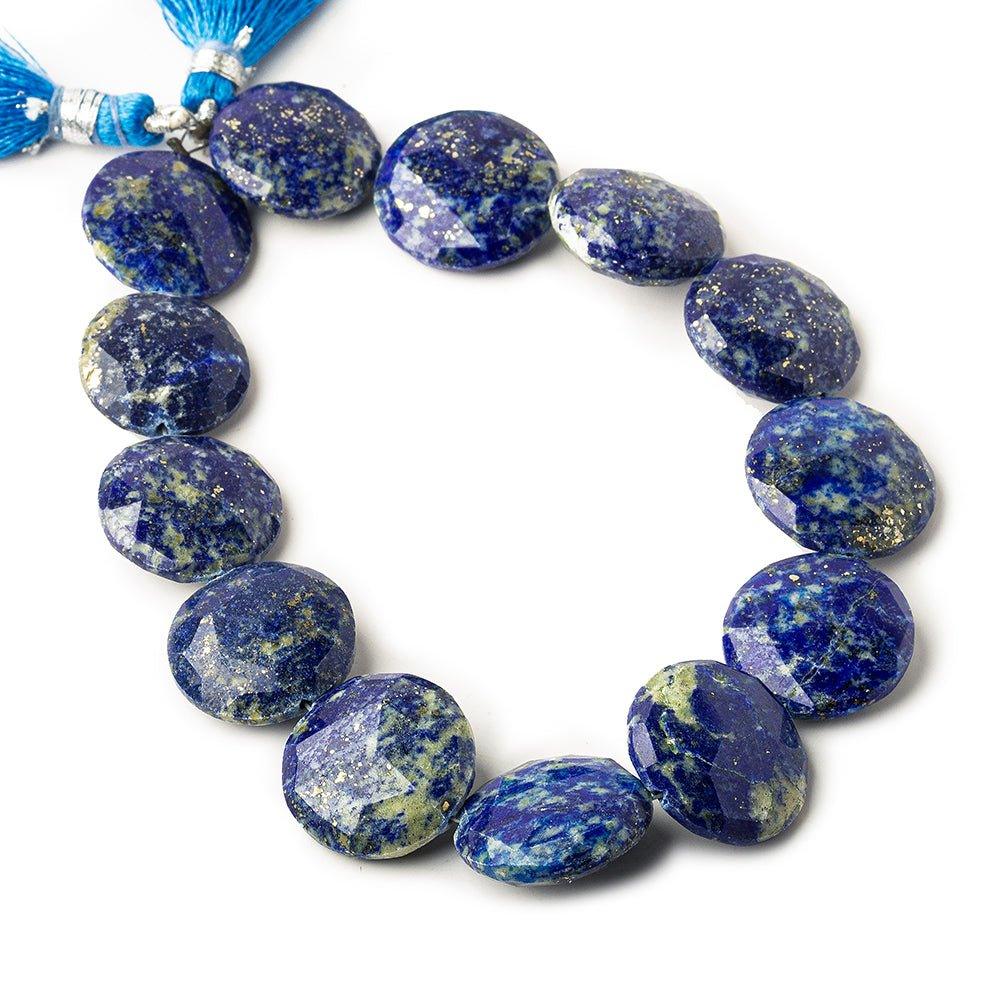 Lapis Lazuli Beads Faceted 13-18mm diameter Coins, 8" length, 14 pcs - The Bead Traders