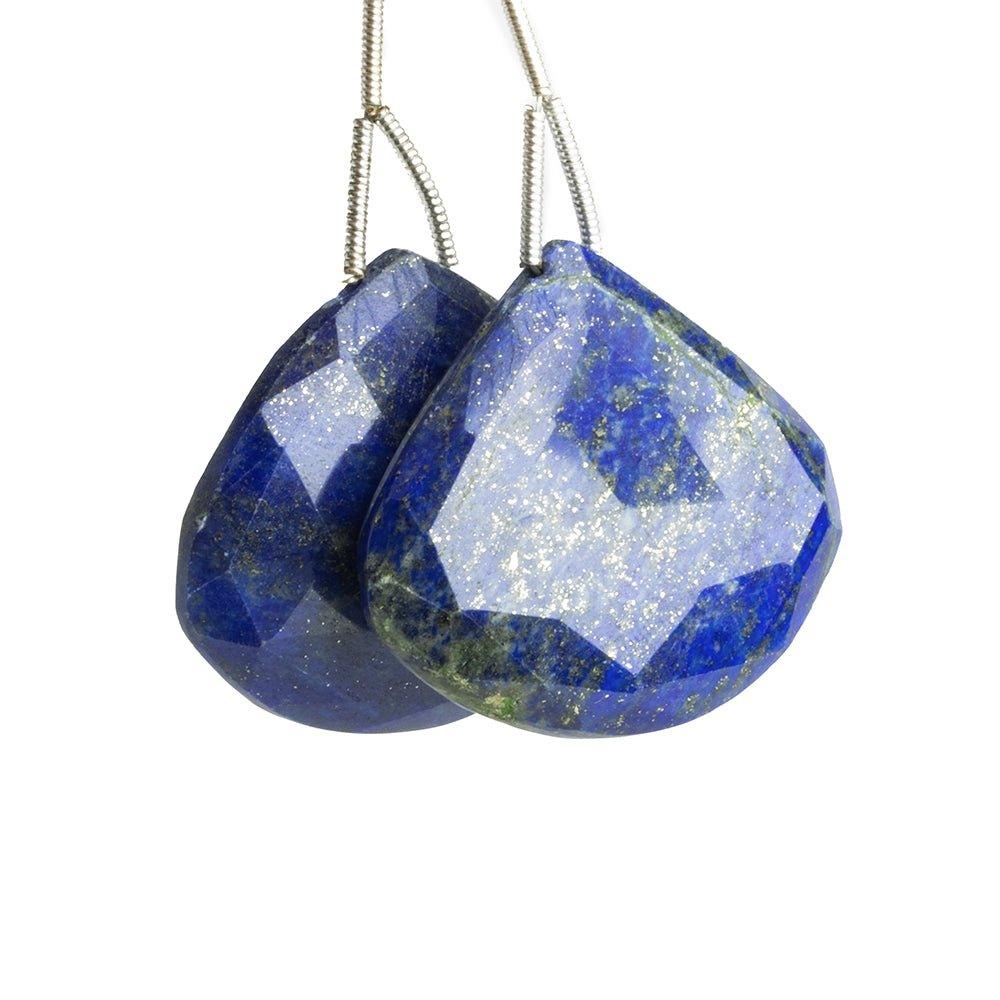 Lapis Lazuli Faceted Heart Focals 2 Pieces - The Bead Traders