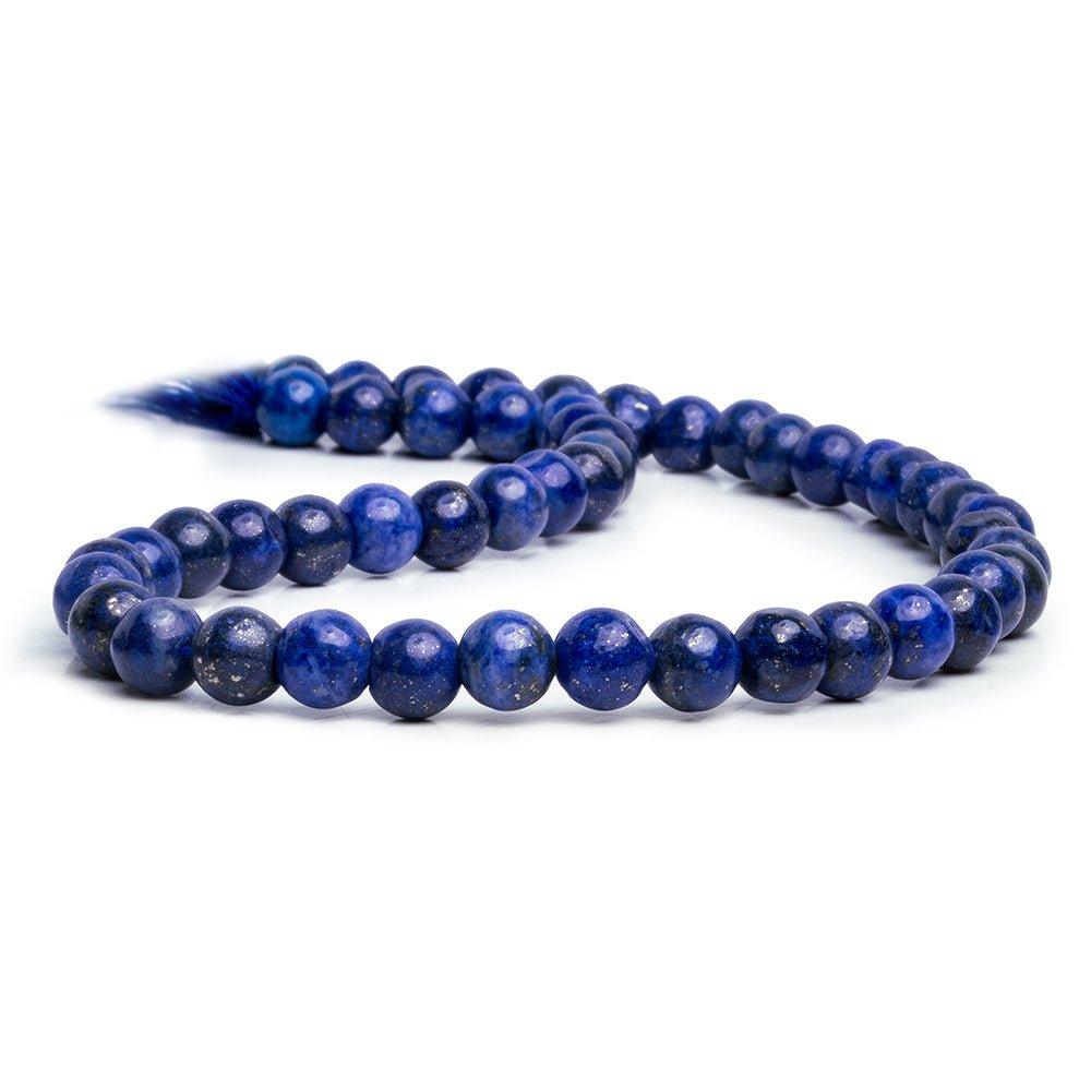 Lapis Lazuli Hand Cut Plain Round Beads 12 inch 50 pieces - The Bead Traders
