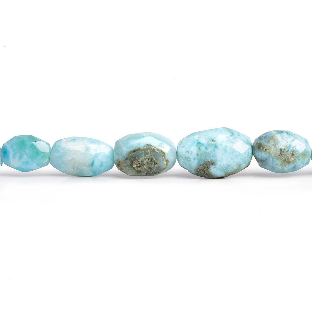 Larimar Faceted Ovals 8 inch 21 beads - The Bead Traders