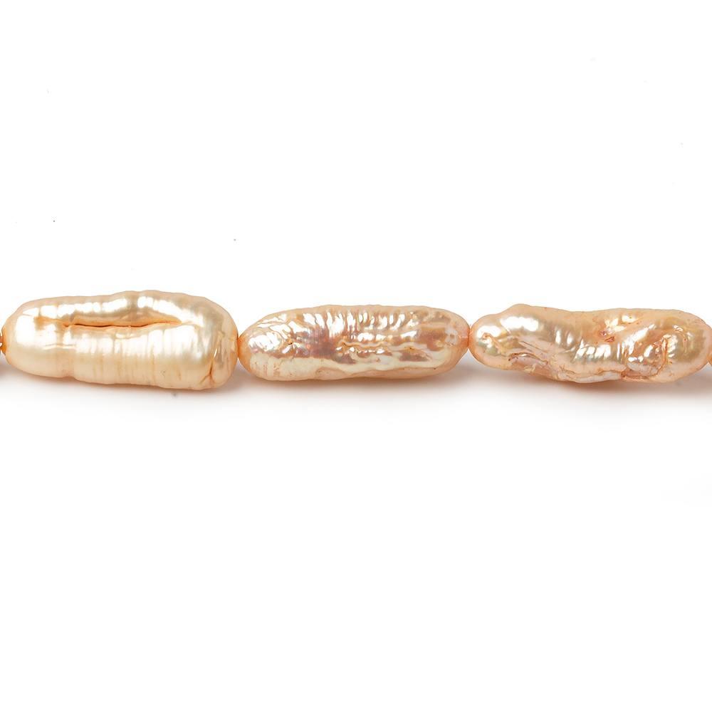 Latte Straight Drill Biwa Freshwater Pearl 14 inch 24 pieces 6x15mm - The Bead Traders