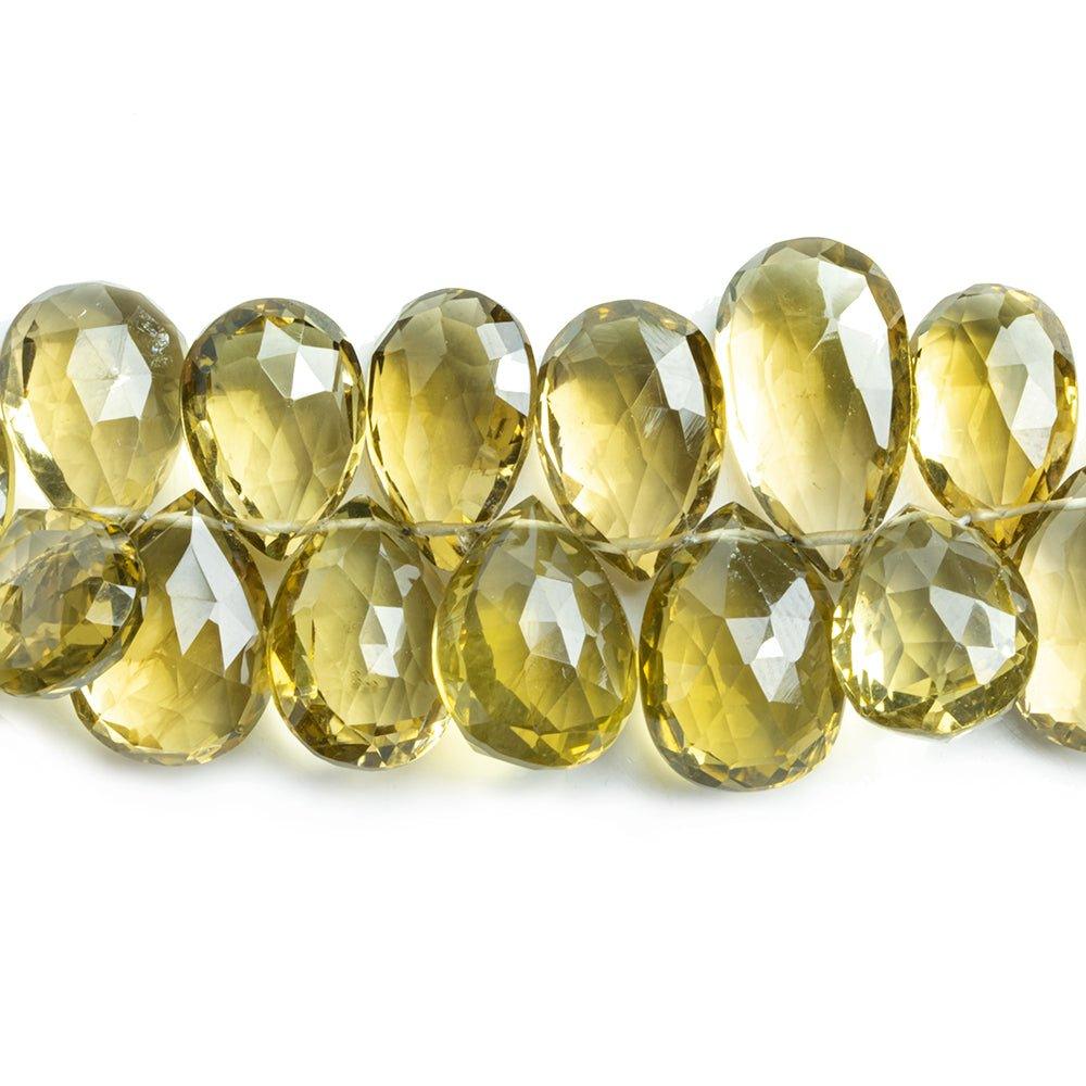Lemon Quartz Faceted Pear Beads 9 inch 55 pieces - The Bead Traders