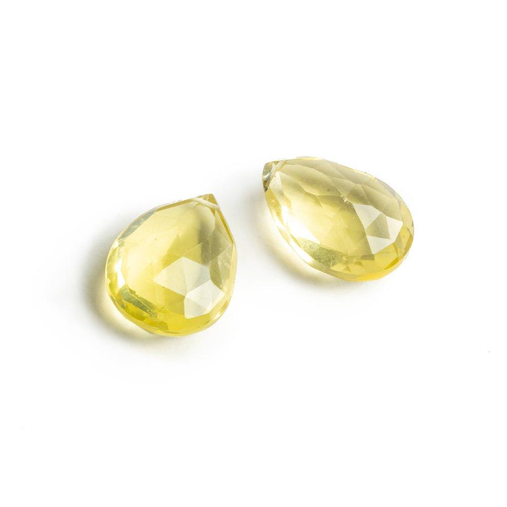 Lemon Quartz Faceted Pears - Lot of 2 - The Bead Traders