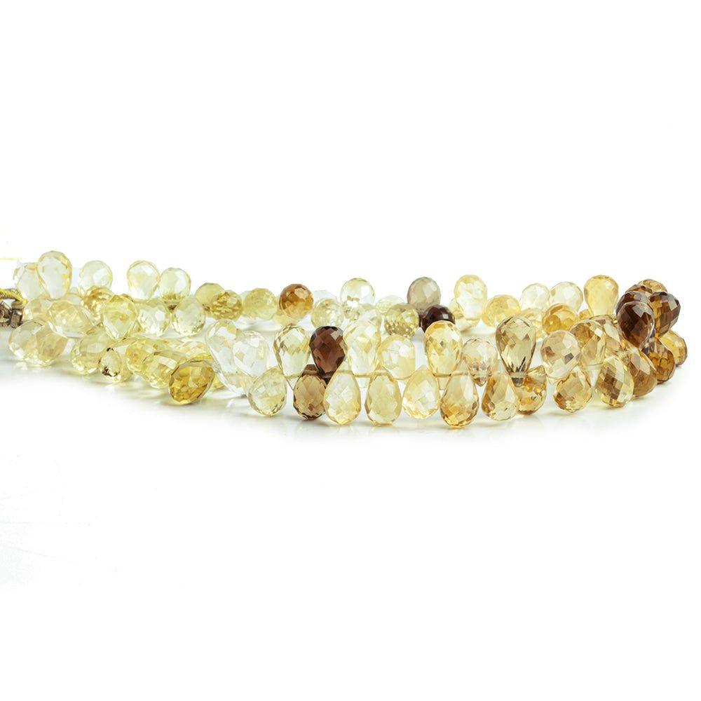 Lemon Quartz Faceted Teardrop Beads 8 inch 85 pieces - The Bead Traders