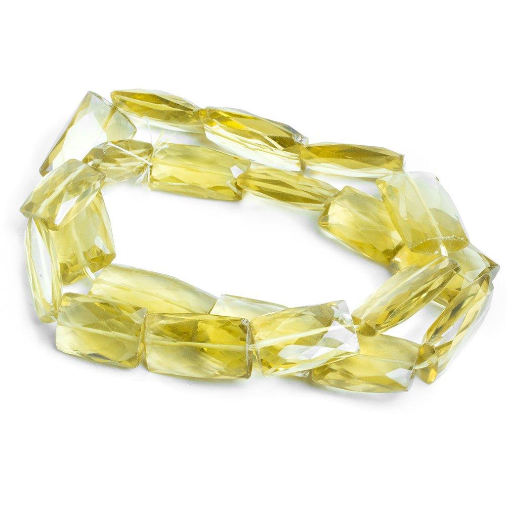 Lemon Quartz Fancy Faceted Rectangle Beads 20 inch 21 pieces - The Bead Traders