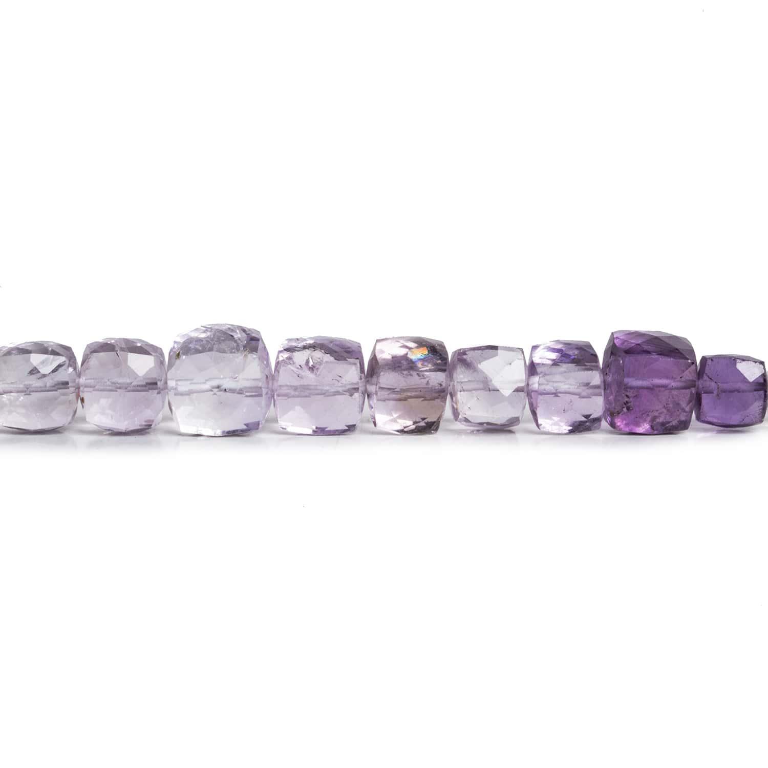 Light Amethyst Faceted Cubes 8 inch 33 beads - The Bead Traders