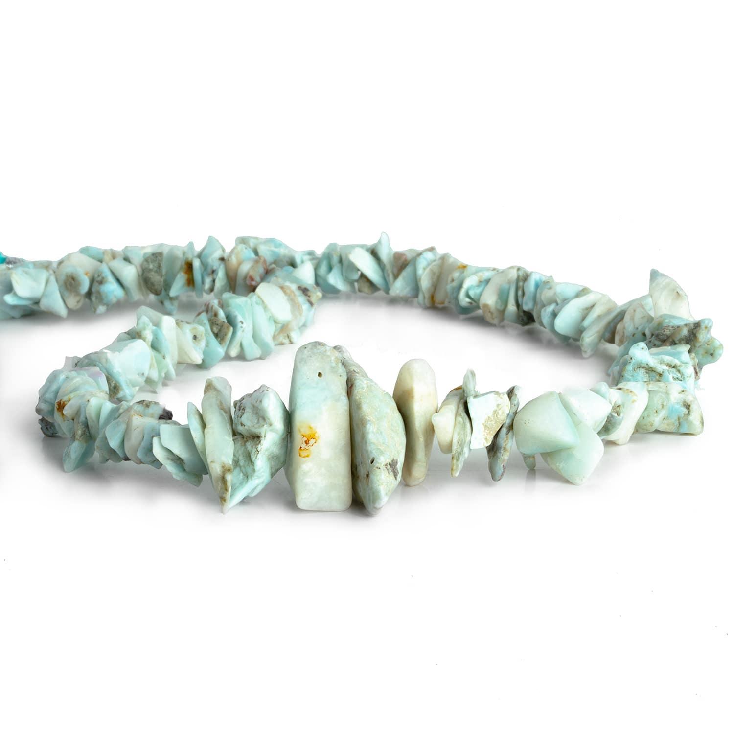 Light Larimar Natural Chips 15 inch 140 beads - The Bead Traders