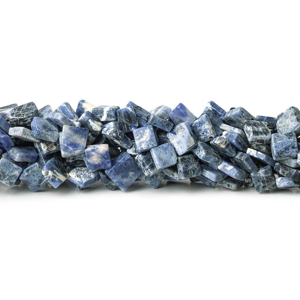 Light Sodalite plain corner drilled squares 14 inch 49 beads 7x7mm - 8x8mm - The Bead Traders