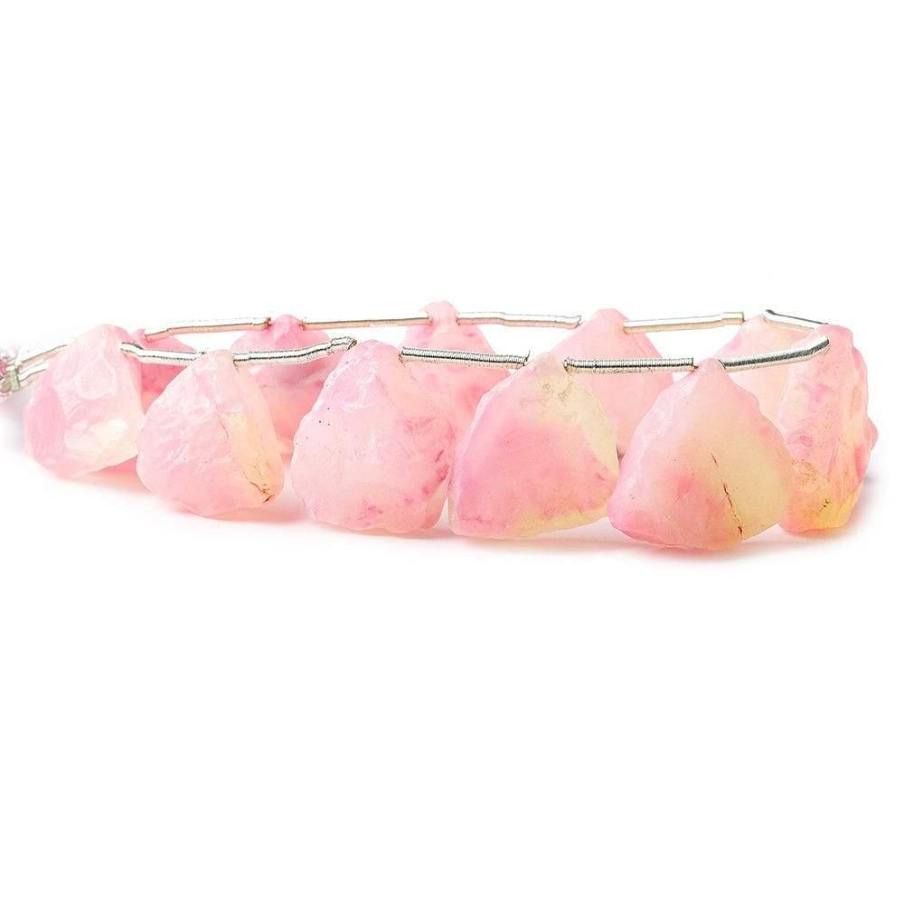 Lipstick Pink Agate Hammer Faceted Trillion Beads 8 inch 12 pieces - The Bead Traders
