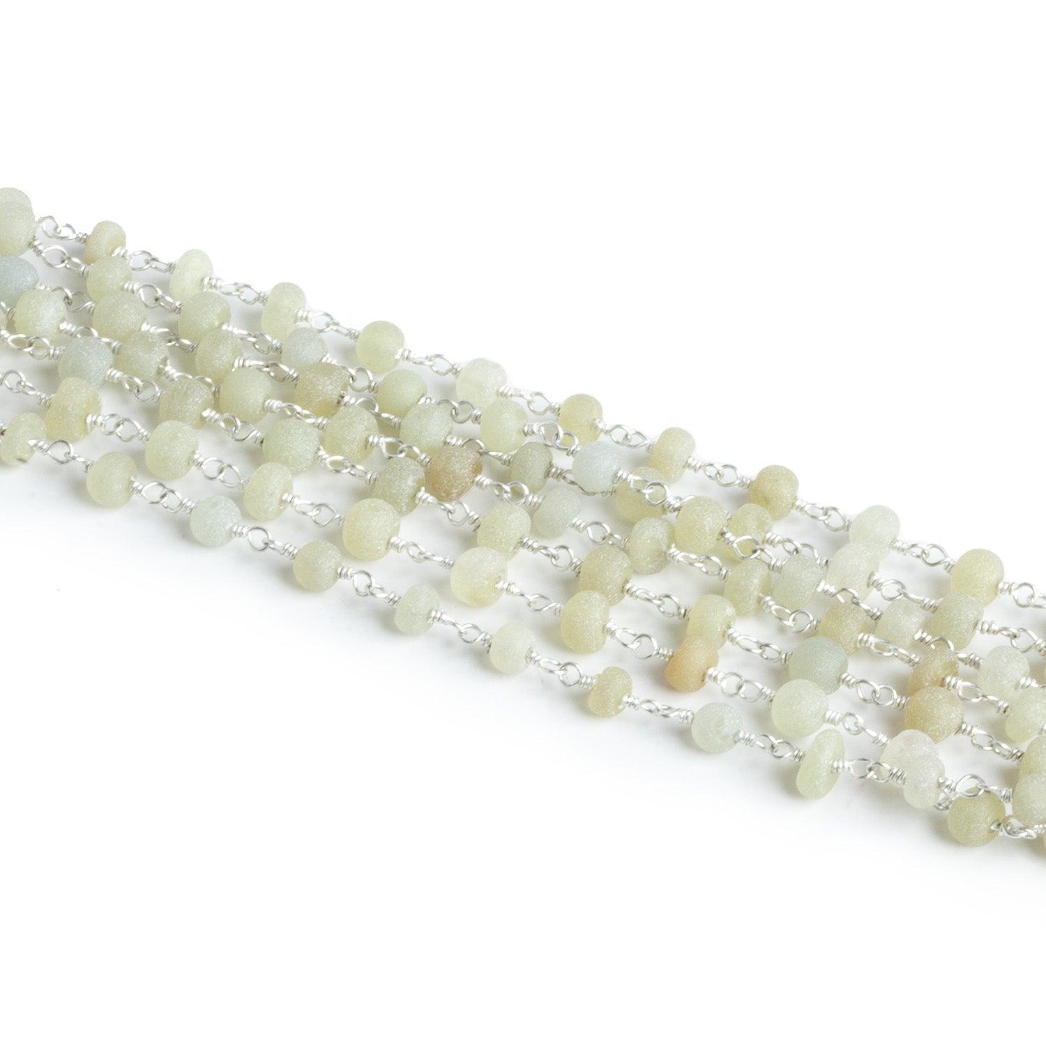 Lot of 13ft - 4mm Matte Chalcedony Silver Chain - The Bead Traders