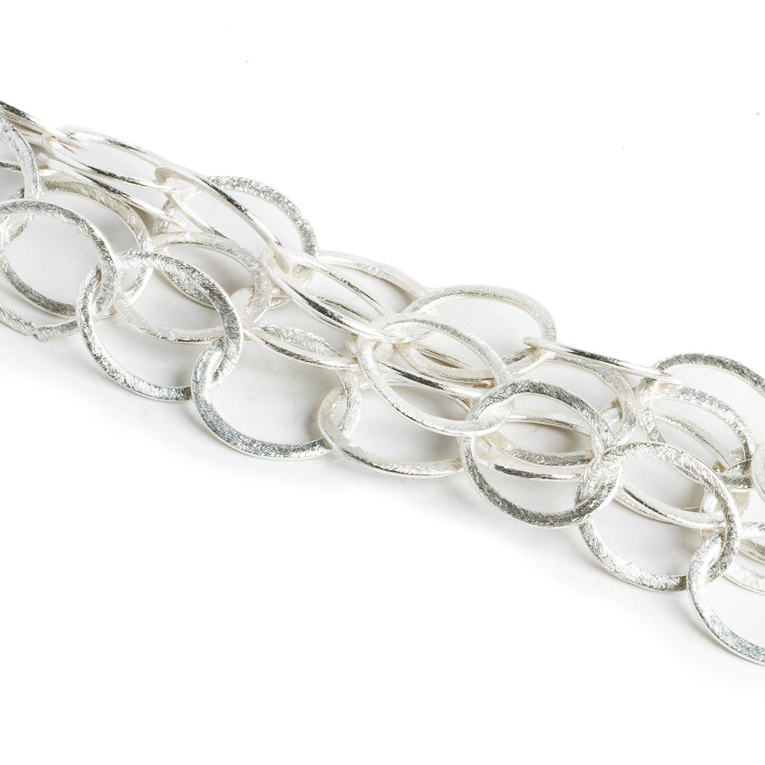 Lot of 3ft - 21x17mm Brushed Silver Chain - The Bead Traders