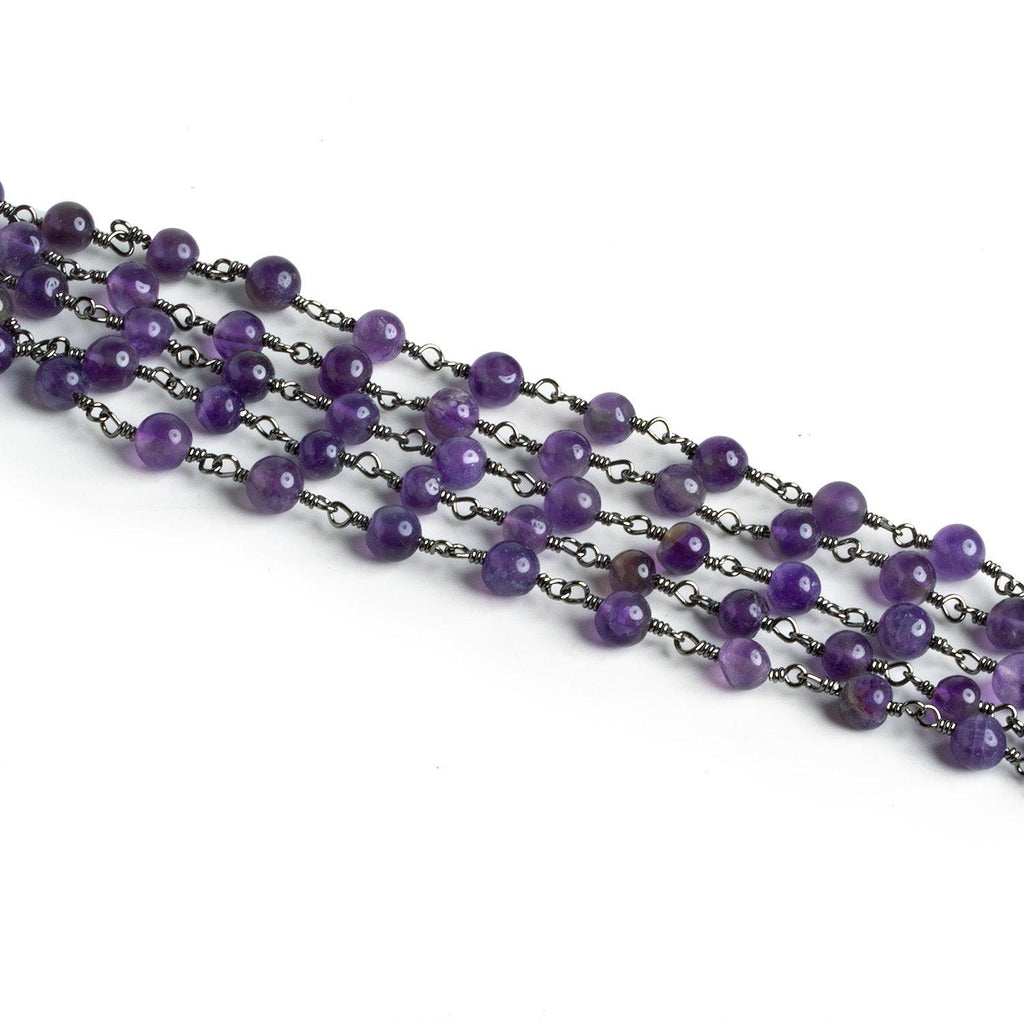 Lot of 9ft - 5-6mm Amethyst Black Gold Chain - The Bead Traders