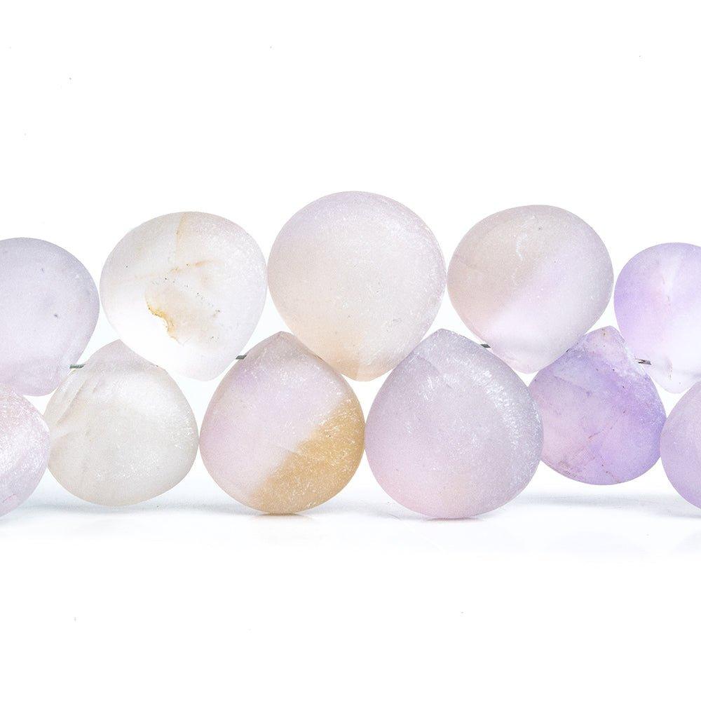 Matte Amethyst Plain Heart Beads 8 inch 40 pieces - The Bead Traders