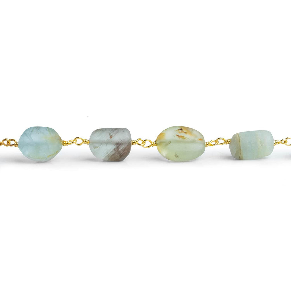 Matte Beryl plain nugget Gold plated Chain - The Bead Traders