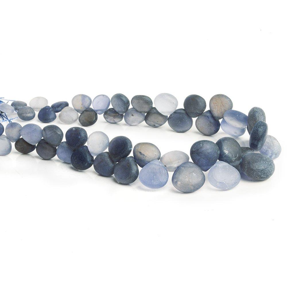 Matte Iolite Plain Heart Beads 8 inch 45 pieces - The Bead Traders