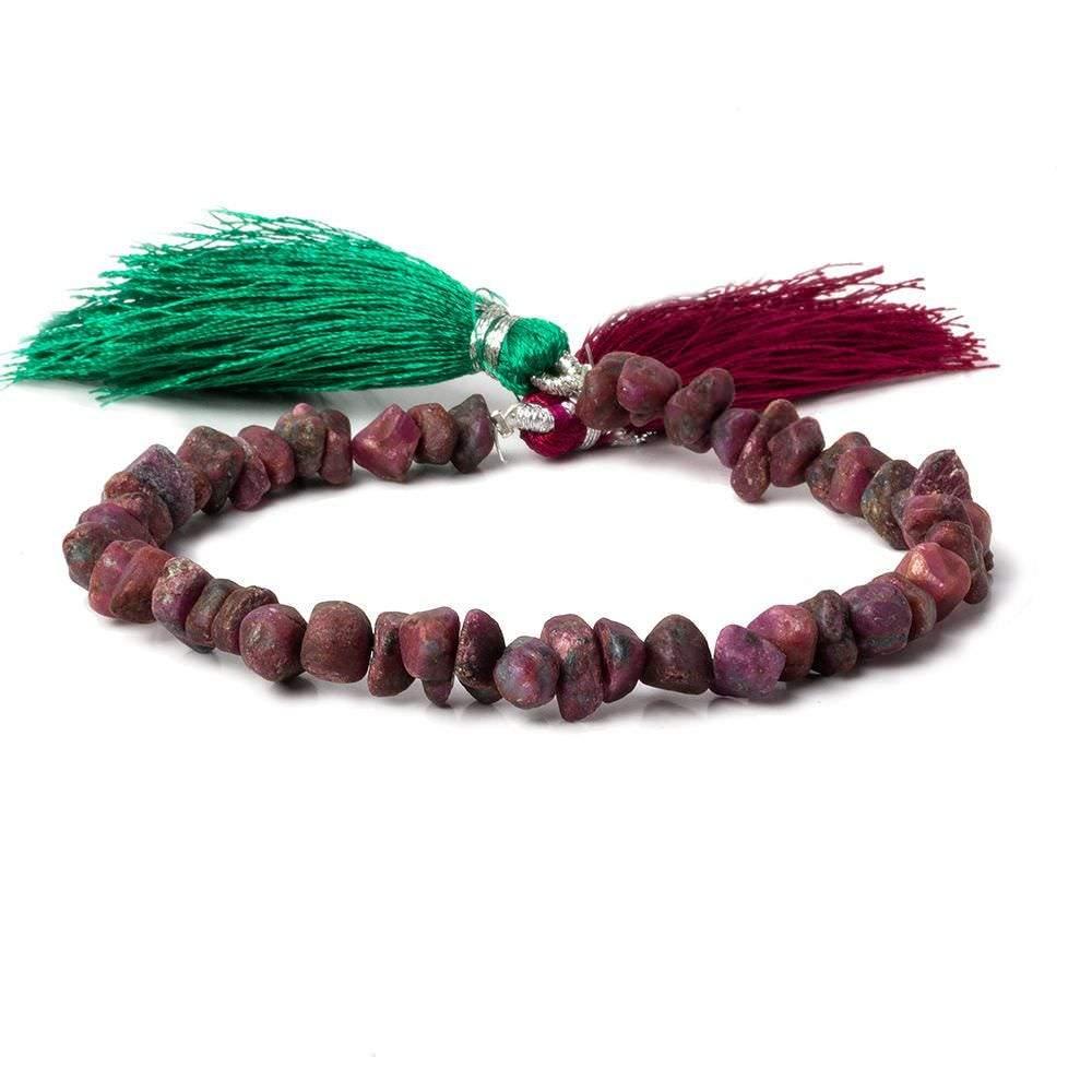Matte Ruby in Zoisite center drilled Natural Crystals beads 7.5 inch 50 pieces - The Bead Traders