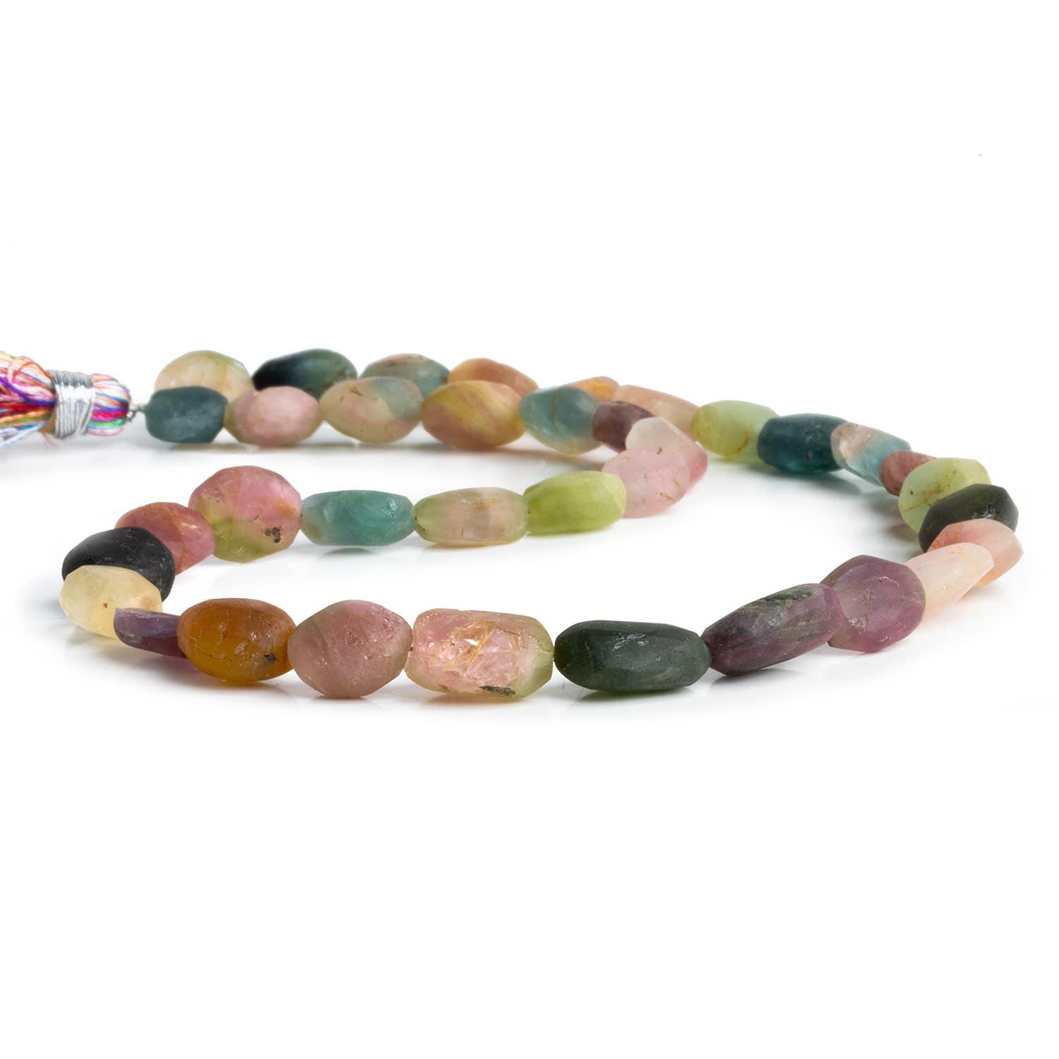 Matte Tourmaline Oval Beads 13 inch 35 pieces - The Bead Traders